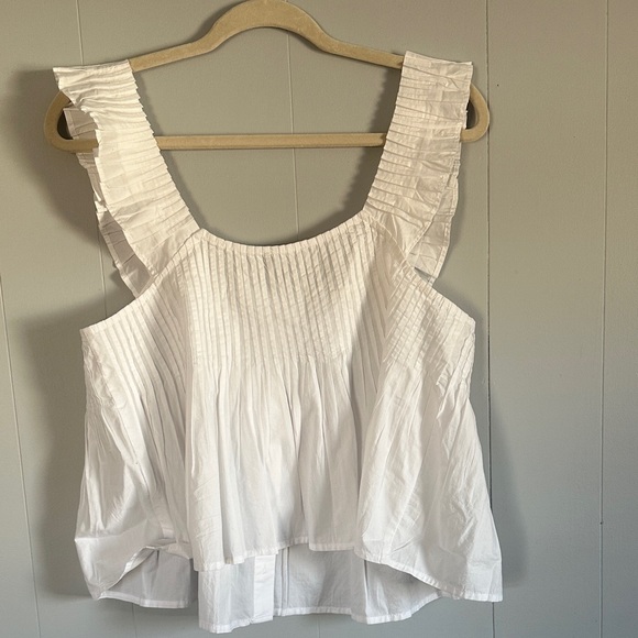 J. Crew White Ruffle Sleeve Blouse - Picture 3 of 3